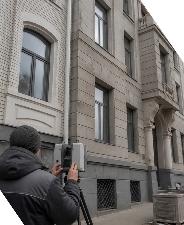 Лазерное сканирование фасадов зданий для обследования в Похвистневе
